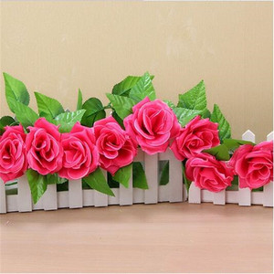 Guirlandes de roses artificielles en soie L Shi, décoration murale pour la maison et les mariages - Product Image 4