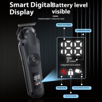Nouvelle tondeuse à cheveux électrique professionnelle pour hommes, tondeuse à gravure, étanche IPX6, écran LED intelligent, double vitesse, kit noir