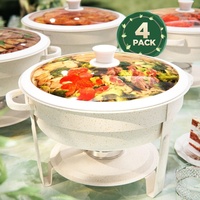 OULU Réchaud de buffet arabe en acier inoxydable blanc, alimenté au combustible, avec une capacité de 4,5 L pour mariages et banquets