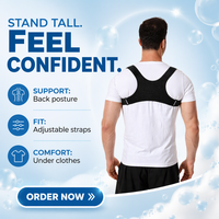 Correcteur de posture ultra léger et réglable avec tissu respirant, discret sous les vêtements, pour une meilleure posture du haut du dos