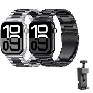 Bracelet de montre intelligent en acier inoxydable de luxe Aibangjia pour montre 22 mm, bracelet réglable et durable avec boucle à ardillon/pliable - Product Image 3