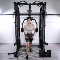WENDY Máquina Multifuncional Comercial para Gimnasio: Cable Crossover, Push-up, Power Squat Rack, Máquina Smith Pectoral