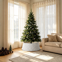 Jupe de sapin de Noël carrée blanche élégante, motif diamant, fourrure de luxe semi-artisanale, style américain, pour l'hiver, directement de l'usine