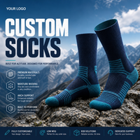 Chaussettes de randonnée tricotées en laine à compression quart de mollet, avec coussinets, évacuation de l'humidité et soutien de la voûte plantaire