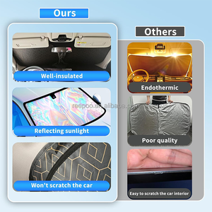 Parasol de Coche Personalizado con Logotipo OEM de Fábrica, Plegable, Tipo Sombrilla, Aislamiento Térmico UV, Visera Universal para Parabrisas Delantero - Product Image 3