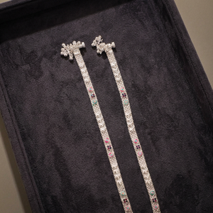 Women's Trendy Silver Indian Fashion Anklets with Circling Setting Made in India - Product Image 3