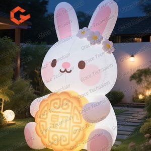 La bande dessinée gonflable de lapin de la publicité a mené le modèle animal gonflable de lapin d'éclairage pour des événements commerciaux - Product Image 4