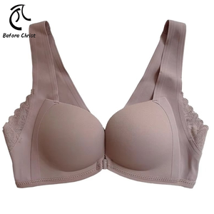 Sujetador de <span class=keywords><strong>chaleco</strong></span> sin costuras para <span class=keywords><strong>mujer</strong></span>, ajuste de hebilla frontal, Copas de explosión de realce de pecho pequeño, anillos de acero frontales transpirables sin logotipo - Product Image 1