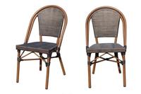 Chaises de bistrot françaises modernes toutes saisons, en rotin PE multicolore, tissées à la main, chaise de camping populaire
