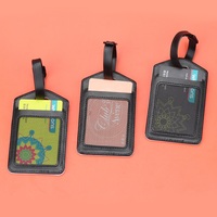 Etiqueta de Equipaje de Cuero PU con Logotipo Personalizado, Etiqueta de Identificación de Maleta de Viaje Sublimable en Blanco