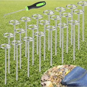 Piquets de tente Yachuangxin, lot de 3, en acier noir, équipement de camping en plein air, utilisables en toutes saisons - Product Image 1