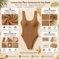 Maillot de bain une pièce en tissu froissé, taille unique, pour femmes
