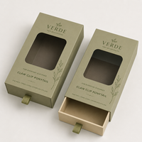 Boîte d'emballage coulissante personnalisée avec matériau en papier recyclable écologique, logo imprimé personnalisé, utilisation en vente au détail