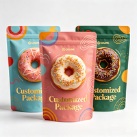 Sachet souple personnalisé imprimé refermable avec fermeture éclair, qualité alimentaire, pour boulangerie, snacks, vente en gros et au détail