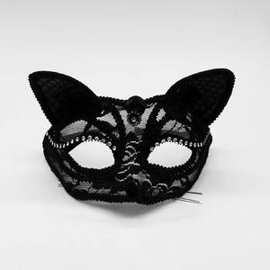 Máscara de Renda para Cosplay de Halloween 2024, Máscara de Meio Rosto para Maquiagem de Festa, Máscara Sexy de Olho de Gato - Product Image 5