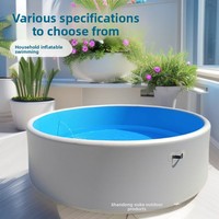 Piscine gonflable en PVC personnalisée, texture brossée, forme ronde pliable, pompe électrique 800W, réservoir d'eau