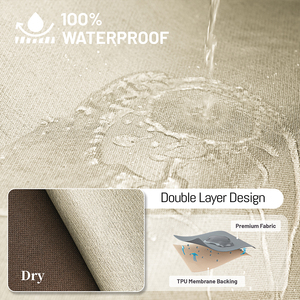 Housse de canapé en chenille beige en forme de L, élastique, extensible, imperméable, antistatique, antidérapante, lavable en machine, moderne, facile à nettoyer - Product Image 2