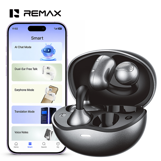 REMAX CozyBuds W29 AI Clip on Ear Headphones OWS Earphones Ear Clip Wireless Earbuds AI Translation Earbuds with APP Control