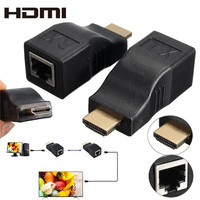 Extensor HDMI 4K RJ45, Extensión de hasta 30 m a través de Red Ethernet LAN CAT5e/Cat6 para HDTV, HDPC, DVD, PS4, PS5, STB