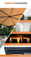 Gazebo pour patio Auvent robuste à cadre en aluminium avec tissu Sunbrella et double toit Tente de fête et abri Pare-soleil étanche à la pluie