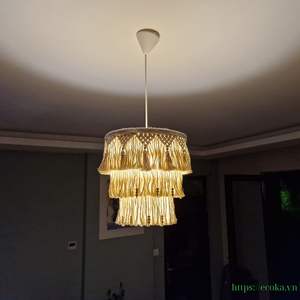 Accessoires de décoration suspendus en coton tissé 100% avec franges en feuille respirante pour lustre, mariage, anniversaire et fête - Product Image 3