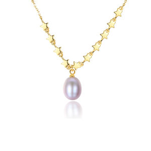 New Design S925 Sterling <b>Silver</b> <b>Necklace</b> with Freshwater Pearl <b>Star</b> Pendant Exquisite Jewelry Wholesale - Product Image 1