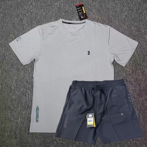 T-shirt sportif à manches courtes en soie glacée pour hommes, coupe ajustée, séchage rapide, évacuation de l'humidité, respirant, haute élasticité, été T55 - Product Image 2
