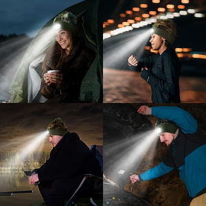 FF1569 cagoule camouflage en détresse laine tricot hiver <span class=keywords><strong>lampe</strong></span> frontale bonnet éclairé chapeau camouflage <span class=keywords><strong>lampe</strong></span> de poche LED bonnet avec lumière - Product Image 4