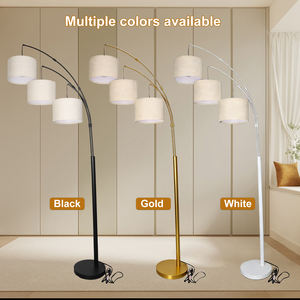 <span class=keywords><strong>Lampadaire</strong></span> moderne pour la décoration intérieure, 3 têtes, en métal de luxe, avec abat-jour arqué, pour canapé - Product Image 2