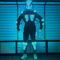 Fête De Mariage Bar Cosplay Porter Costume Prédateur Costumes Danseur scène Performance Lumineux Robot Vêtements Avec Lumière LED Pour Adulte
