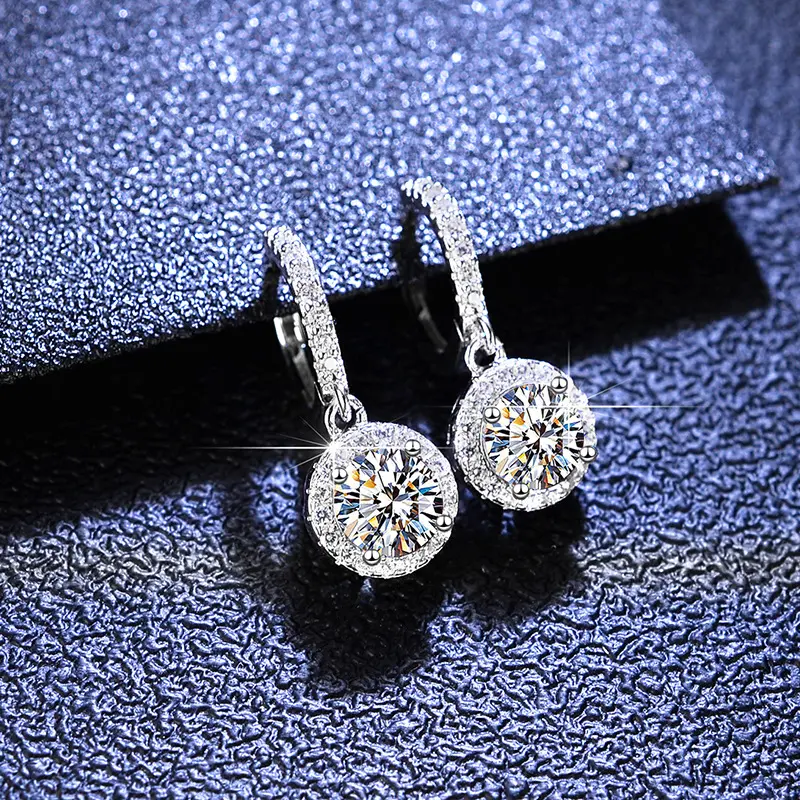 Factory price Antler shape S925 Moissanite Diamond Earrings 5mm Round Hearts and Arrows Ear Studs Valentine's Day present