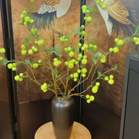 Levensechte zijden appelboomtak met 33 vruchten, 100 cm, voor fotografie-accessoires, thuisdecoratie, bruiloft & kerstbloemdecoratie