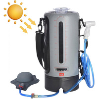 Pommeau de douche de camping solaire en PVC portable de 12L avec pompe à air de sac caractéristique d'eau chaude sous pression pour la randonnée aventures en plein air