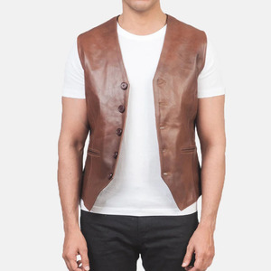 Nuevo Chaleco de Cuero Teñido Liso y Transpirable, Hecho en Pakistán, Cómodo y Ligero - Product Image 1