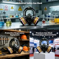 Masque respiratoire panoramique multi-usages, masque à gaz en silicone liquide avec filtre ABEK, bloque les fumées de peinture et les odeurs chimiques