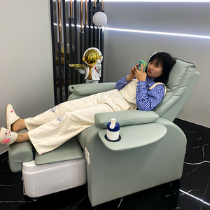 Sillón de Pedicura con Colores Personalizados, Relajación, Masaje, Reclinable, Spa de Pies Moderno para Salón de Belleza, Hecho de Cuero Sintético y Acero Inoxidable - Product Image 3