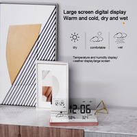 Réveil électronique LED transparent avec affichage de la température et de l'humidité de la semaine de la date pour la décoration intérieure, le salon ou le bureau