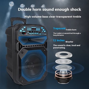 12-Inch Hiệu Suất Cao Cho Bluetooth Loa Không Dây Microphone Xe Đẩy Di Động Thiết Kế Cho Ngoài Trời Karaoke Loa Vuông - Product Image 4