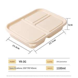 Contenedores Biodegradables para Comida para Llevar, de 3 y 5 Compartimentos, Desechables y Rápidos - Product Image 4