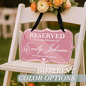 Nome personalizzato ruolo matrimonio sedia commemorativa segno di amorevole memoria targa posto riservato per i propri cari biglietto di auguri personalizzato - Product Image 2