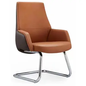 New Design Luxury Seating Adjustable Brown leather chair office With Wheels