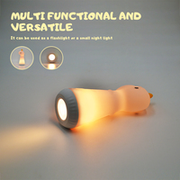 Lampe de poche pour enfants s'allume jouets torche Portable clignotant bébé lampe de nuit animaux mignons Silicone coloré veilleuse