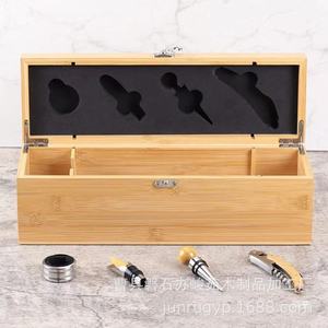 Caja de Bambú para una Sola Botella de Vino con Herramientas para Empaque de Regalo de Vino Tinto - Product Image 3