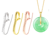 Fermoir de sécurité en argent S925 XD P3234, vente en gros d'usine, pour pendentifs en jade, fermoir plaqué or 18 carats pour accessoires DIY