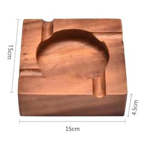 Cenicero para puros de madera maciza de nogal con ranura para el hogar al por mayor Cenicero anticaída fácil de limpiar Cenicero con logotipo grabado personalizado - Product Image 3