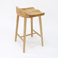 Tabouret de bar en bois massif, sans dossier, hauteur comptoir, tabouret de bar en bois naturel non fini pour îlot de cuisine