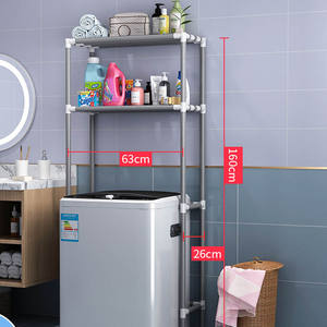 Nouvel organisateur de <span class=keywords><strong>rangement</strong></span> de salle de bain en métal de qualité supérieure, étagère <span class=keywords><strong>sur</strong></span> pied au-dessus des toilettes <span class=keywords><strong>à</strong></span> double niveau pour balcon et usage domestique - Product Image 5