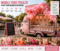 Camión Bar Móvil de Lujo, Carrito de Comida y Bebidas Vintage con Ventana de Servicio para Café, Cócteles, Vino, Bodas, Fiestas, Eventos y Catering