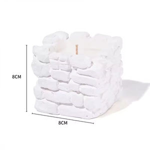 Portavelas Cuadrado de Concreto Blanco Puro, Diseño Único, Personalizado, Venta al por Mayor, Recipientes Decorativos para Velas, Lo Último en Lujosos Portavelas - Product Image 5