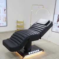 Fauteuil de beauté électrique de luxe pour salon, réglable en hauteur, table de massage moderne noire avec 3 moteurs
